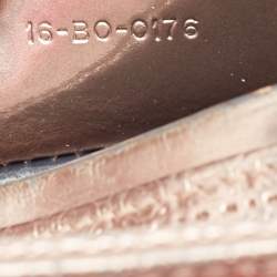 Pre Owned Dior Metallic Rose Gold Microcannage Patent Leather Medium Lady Dior Tote