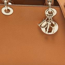 Pre Owned Dior Brandy Leather Medium Lady D-Sire My ABCDior Tote