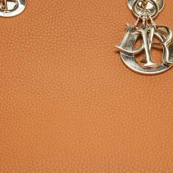 Pre Owned Dior Brandy Leather Medium Lady D-Sire My ABCDior Tote