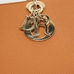 Pre Owned Dior Brandy Leather Medium Lady D-Sire My ABCDior Tote