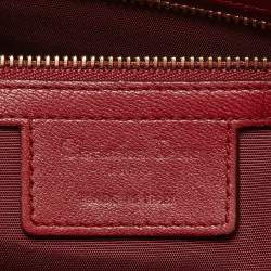 Pre Owned Dior Red Cannage Leather Oversized Rosette Clutch