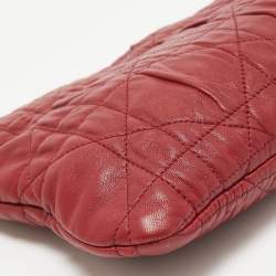 Pre Owned Dior Red Cannage Leather Oversized Rosette Clutch