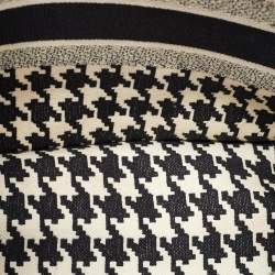Dior Black/White Embroidered Macro Houndstooth Canvas Medium Book Tote