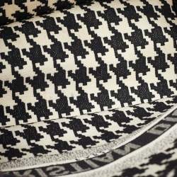 Dior Black/White Embroidered Macro Houndstooth Canvas Medium Book Tote