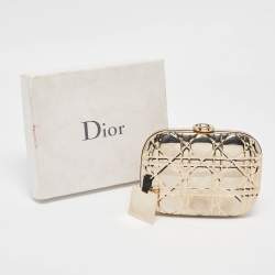 Dior Gold Cannage Metal Frame Clutch