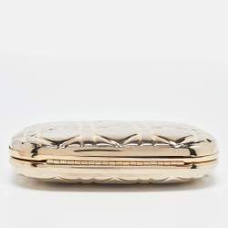 Dior Gold Cannage Metal Frame Clutch