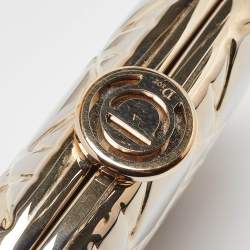 Dior Gold Cannage Metal Frame Clutch