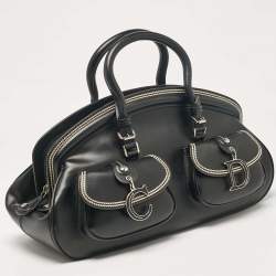 Pre Owned Dior Black Leather Detective Satchel