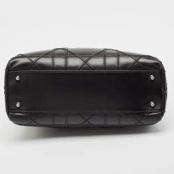 Pre Owned Dior Black Macrocannage Leather Soft Chain Tote