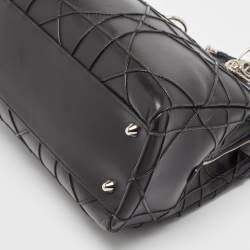 Pre Owned Dior Black Macrocannage Leather Soft Chain Tote