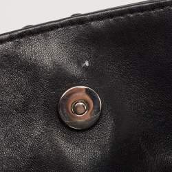 Pre Owned Dior Black Macrocannage Leather Soft Chain Tote