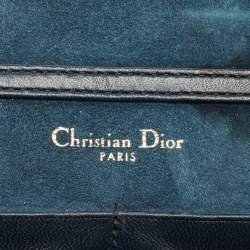Pre Owned Dior Navy Blue Leather Leather Diorama Wallet On Chain