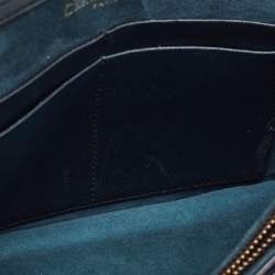 Pre Owned Dior Navy Blue Leather Leather Diorama Wallet On Chain