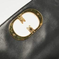 Pre Owned Dior Black Cannage Patent Leather Medium Caro Shoulder Bag