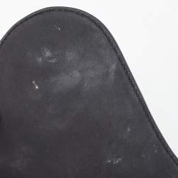 Pre Owned Dior Black Ultramatte Leather Saddle Bag with Strap