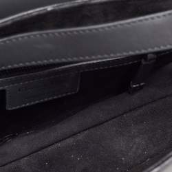 Pre Owned Dior Black Ultramatte Leather Saddle Bag with Strap