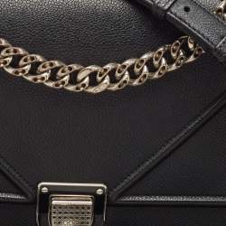 Pre Owned Dior Black Leather Medium Diorama Shoulder Bag