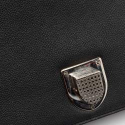 Pre Owned Dior Black Leather Medium Diorama Shoulder Bag