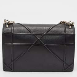 Pre Owned Dior Black Leather Medium Diorama Shoulder Bag