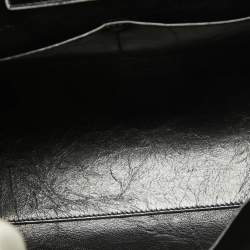 Dior Black/White Crinkled Patent Leather Medium Diorever Top Handle Bag