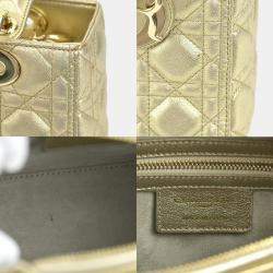 Christian Dior Gold Lambskin Lady Handbag
