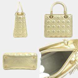 Christian Dior Gold Lambskin Lady Handbag