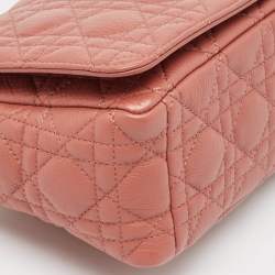 Pre Owned Dior Rust Cannage Leather Medium Caro Shoulder Bag