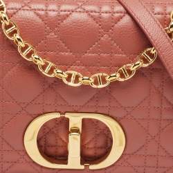 Pre Owned Dior Rust Cannage Leather Medium Caro Shoulder Bag