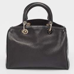 Pre Owned Dior Black Leather Diorissimo Satchel