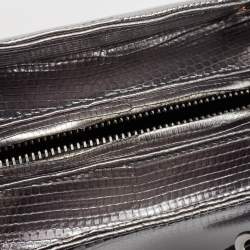 Pre Owned Dior Metallic Lizard Medium Lady Dior Tote