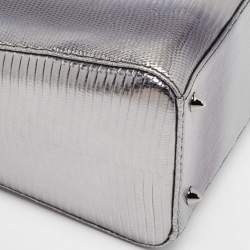 Pre Owned Dior Metallic Lizard Medium Lady Dior Tote