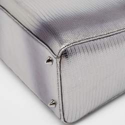 Pre Owned Dior Metallic Lizard Medium Lady Dior Tote