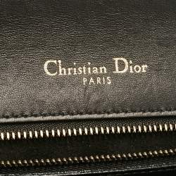 Dior Black Leather Medium Studded Diorama Flap Shoulder Bag