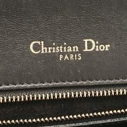 Dior Black Leather Medium Studded Diorama Flap Shoulder Bag