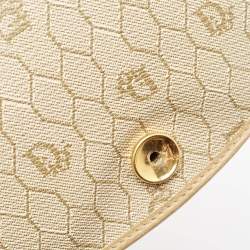 مملوكة مسبقًا Dior Beige Honeycomb Monogram Coated Canvas and Leather Flap Crossbody Bag