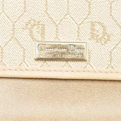 مملوكة مسبقًا Dior Beige Honeycomb Monogram Coated Canvas and Leather Flap Crossbody Bag