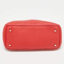 Pre Owned Dior Red Leather Small Diorissimo Tote