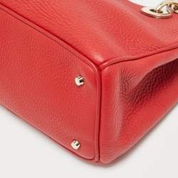 Pre Owned Dior Red Leather Small Diorissimo Tote