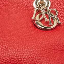 Pre Owned Dior Red Leather Small Diorissimo Tote
