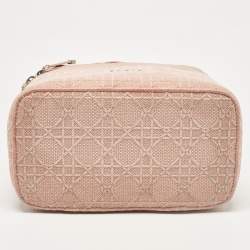 Pre Owned Dior Light Pink Canvas D Lite Vanity Case Bag