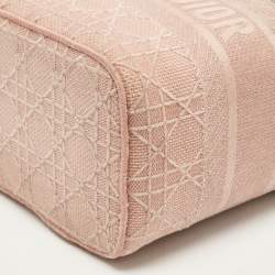 Pre Owned Dior Light Pink Canvas D Lite Vanity Case Bag