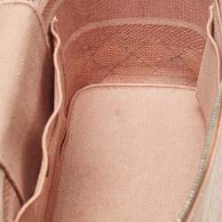 Pre Owned Dior Light Pink Canvas D Lite Vanity Case Bag