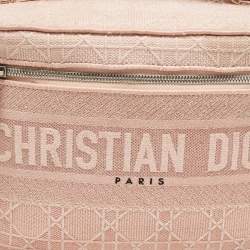 Pre Owned Dior Light Pink Canvas D Lite Vanity Case Bag