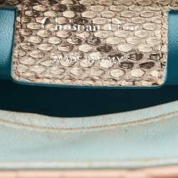 Pre Owned Dior Multicolor Cannage Leather and Python Medium Lady Dior Tote