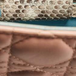 Pre Owned Dior Multicolor Cannage Leather and Python Medium Lady Dior Tote