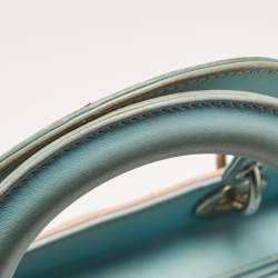 Pre Owned Dior Multicolor Cannage Leather and Python Medium Lady Dior Tote