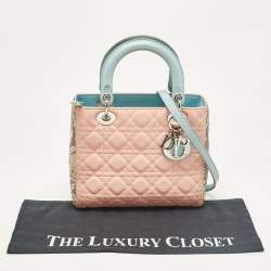 Pre Owned Dior Multicolor Cannage Leather and Python Medium Lady Dior Tote