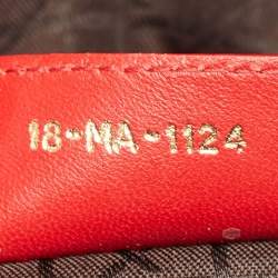 Pre Owned Dior Red Cannage Leather Large Lady Dior Tote