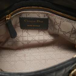 Pre Owned Dior Dark Grey Cannage Leather Small Lady Dior My ABCDior Bag