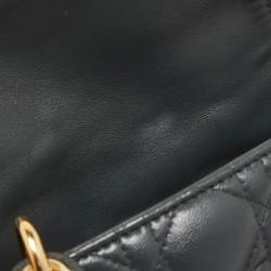 Pre Owned Dior Dark Grey Cannage Leather Small Lady Dior My ABCDior Bag